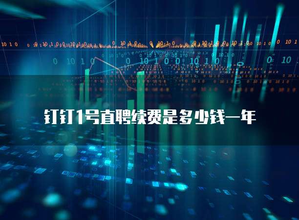 钉钉1号直聘续费是多少钱一年