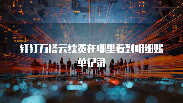 钉钉万搭云续费在哪里看到明细账单记录