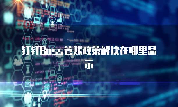 钉钉Boss管账政策解读在哪里显示