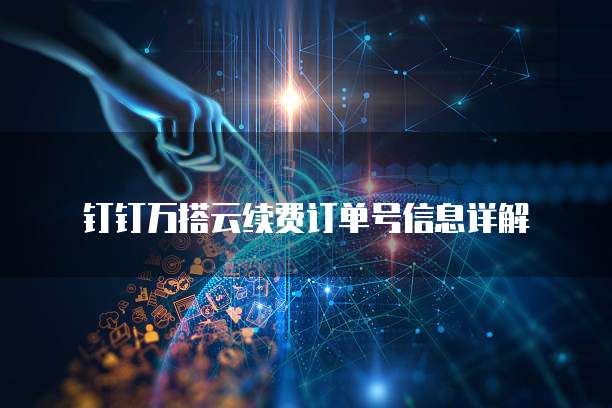 钉钉万搭云续费订单号信息详解