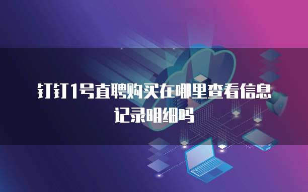 钉钉1号直聘购买在哪里查看信息记录明细吗