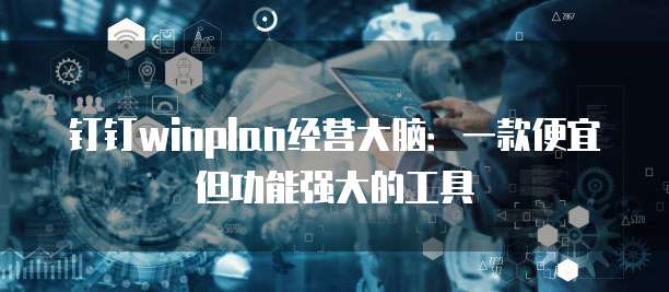 钉钉winplan经营大脑：一款便宜但功能强大的工具