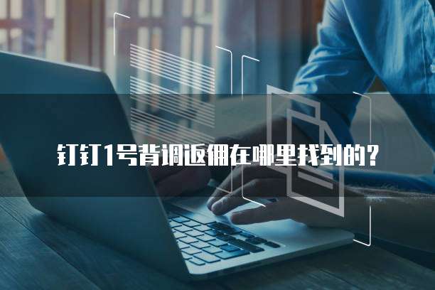 钉钉1号背调返佣在哪里找到的?