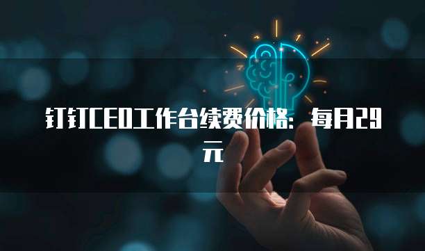钉钉CEO工作台续费价格：每月29元