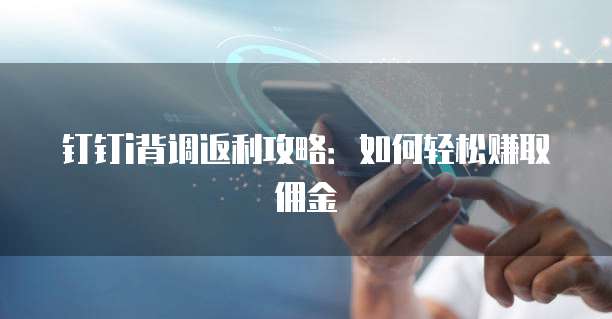 钉钉i背调返利攻略:如何轻松赚取佣金