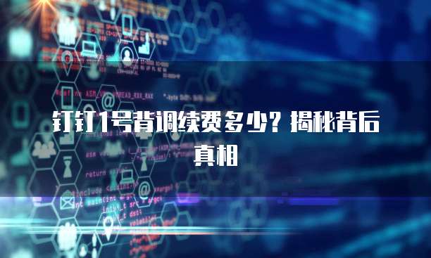 钉钉1号背调续费多少？揭秘背后真相