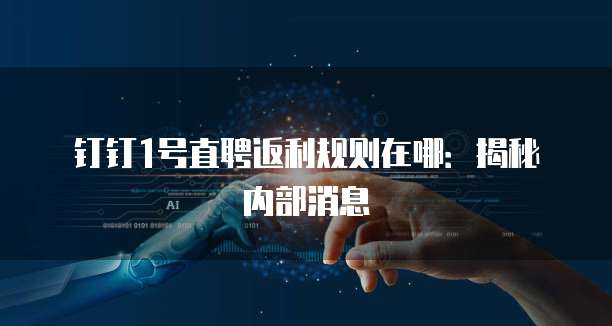 钉钉1号直聘返利规则在哪:揭秘内部消息