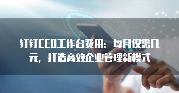 钉钉CEO工作台费用:每月仅需几元,打造高效企业管理新模式