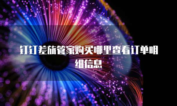钉钉差旅管家购买哪里查看订单明细信息