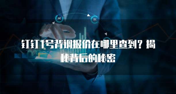 钉钉1号背调报价在哪里查到?揭秘背后的秘密