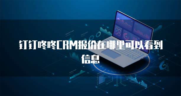钉钉咚咚CRM报价在哪里可以看到信息