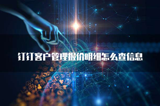 钉钉客户管理报价明细怎么查信息