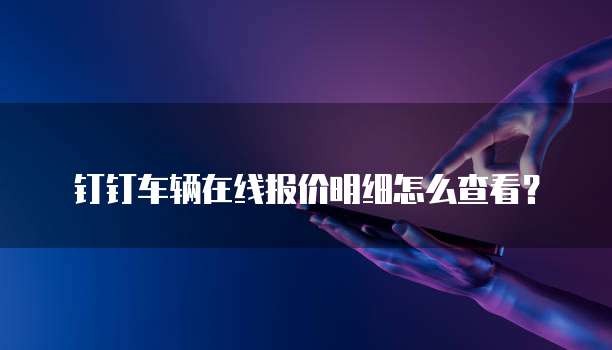 钉钉车辆在线报价明细怎么查看？