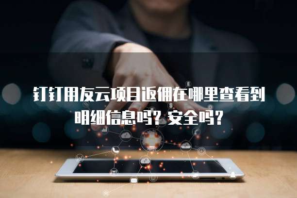 钉钉用友云项目返佣在哪里查看到明细信息吗?安全吗?