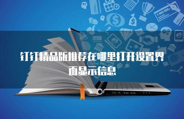 钉钉精品版推荐在哪里打开设置界面显示信息