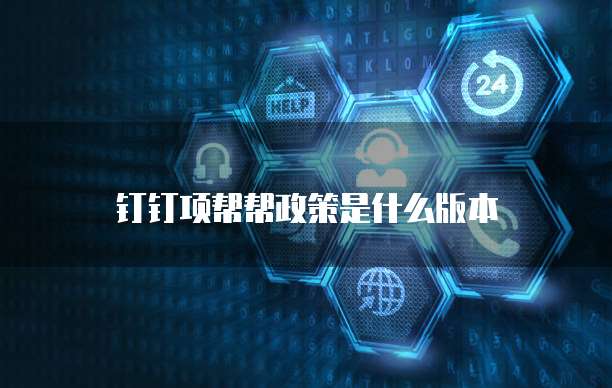 钉钉项帮帮政策是什么版本