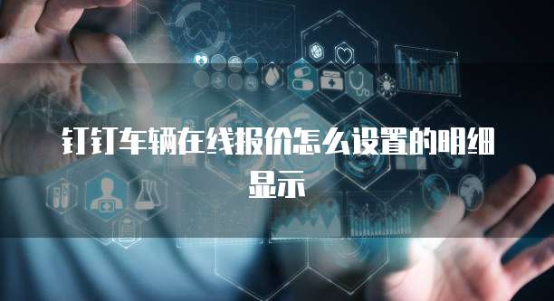 钉钉车辆在线报价怎么设置的明细显示