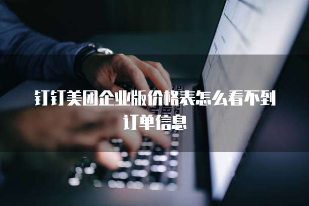 钉钉美团企业版价格表怎么看不到订单信息