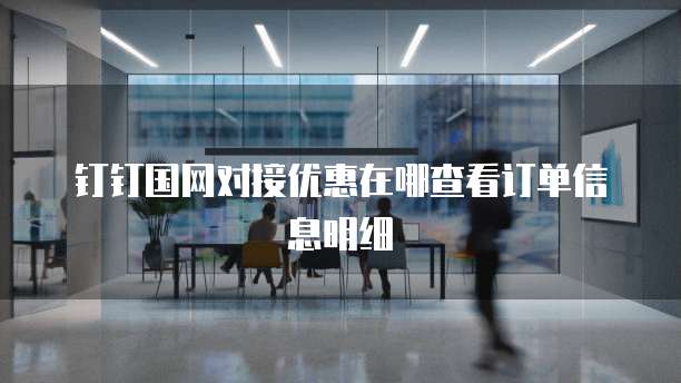 钉钉国网对接优惠在哪查看订单信息明细