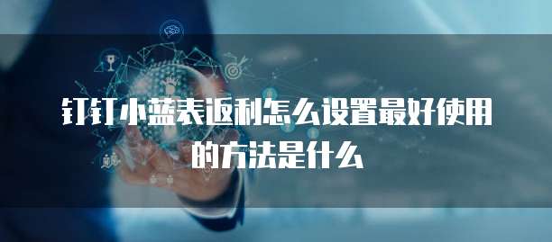 钉钉小蓝表返利怎么设置最好使用的方法是什么