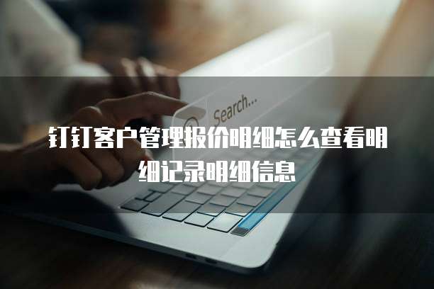 钉钉客户管理报价明细怎么查看明细记录明细信息