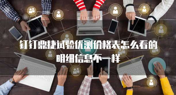 钉钉鼎捷试验优测价格表怎么看的明细信息不一样