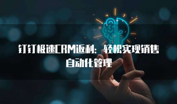 钉钉极速CRM返利：轻松实现销售自动化管理