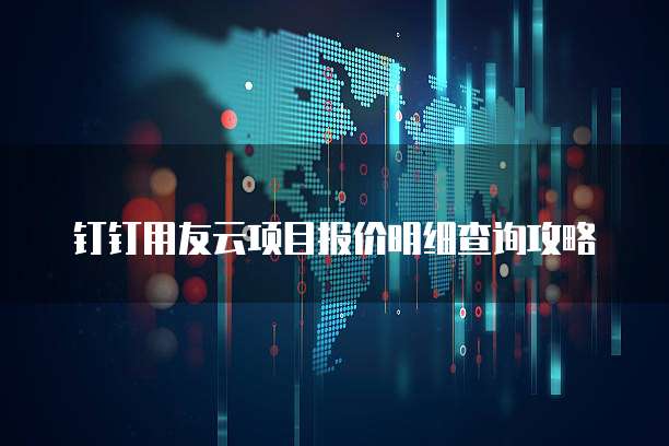 钉钉用友云项目报价明细查询攻略