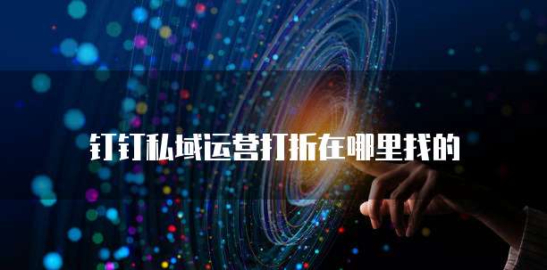 钉钉私域运营打折在哪里找的