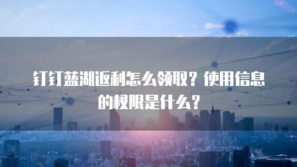 钉钉蓝湖返利怎么领取？使用信息的权限是什么？