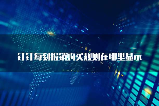 钉钉每刻报销购买规则在哪里显示