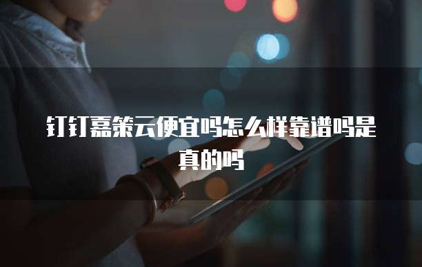 钉钉嘉策云便宜吗怎么样靠谱吗是真的吗