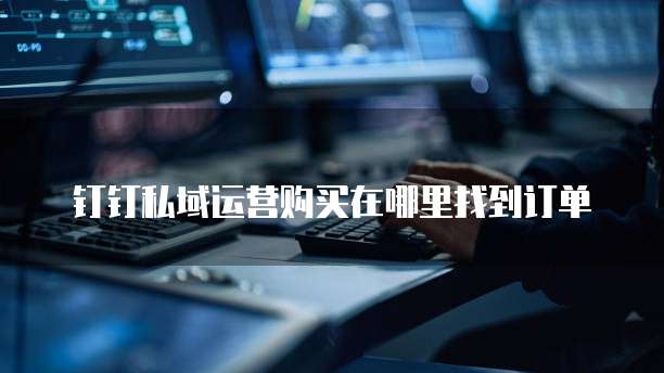 钉钉私域运营购买在哪里找到订单