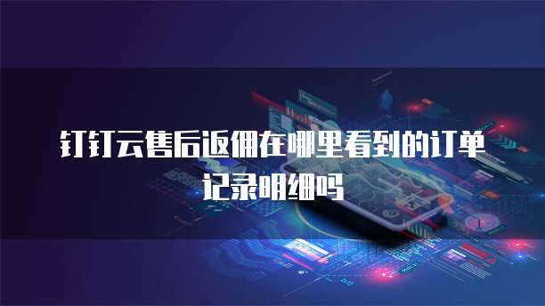 钉钉云售后返佣在哪里看到的订单记录明细吗