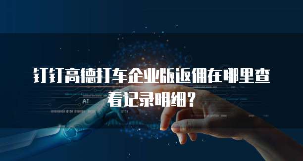 钉钉高德打车企业版返佣在哪里查看记录明细?