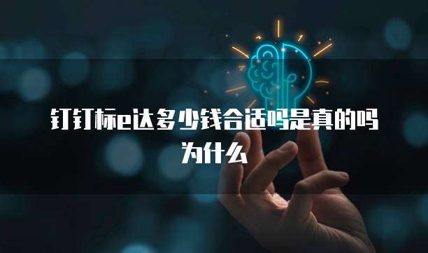 钉钉标e达多少钱合适吗是真的吗为什么