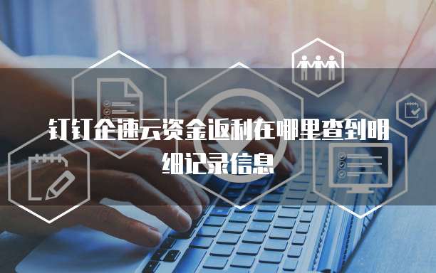 钉钉企速云资金返利在哪里查到明细记录信息