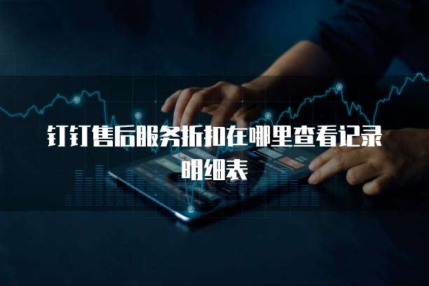 钉钉售后服务折扣在哪里查看记录明细表