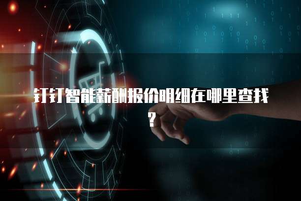 钉钉智能薪酬报价明细在哪里查找?