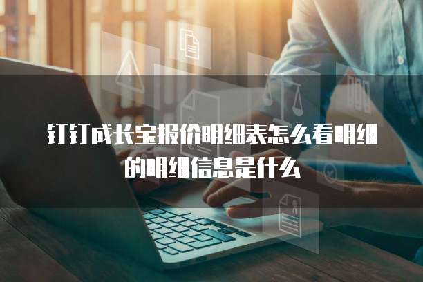 钉钉成长宝报价明细表怎么看明细的明细信息是什么