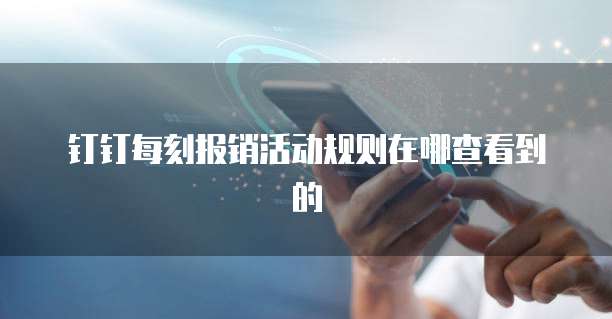 钉钉每刻报销活动规则在哪查看到的