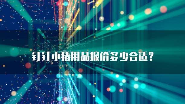 钉钉小猪用品报价多少合适？