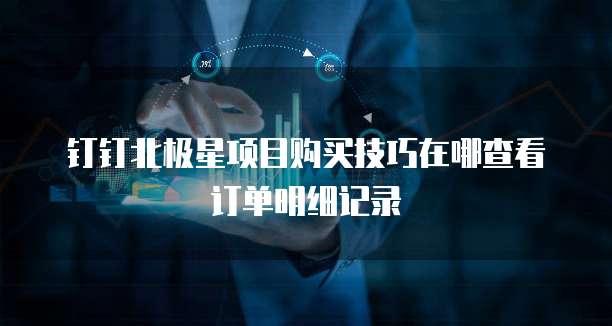 钉钉北极星项目购买技巧在哪查看订单明细记录