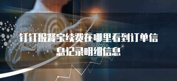 钉钉报餐宝续费在哪里看到订单信息记录明细信息