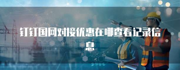 钉钉国网对接优惠在哪查看记录信息