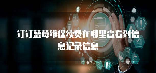 钉钉蓝莓维保续费在哪里查看到信息记录信息