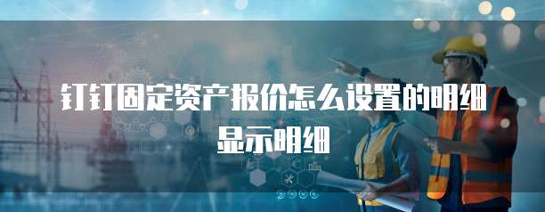 钉钉固定资产报价怎么设置的明细显示明细