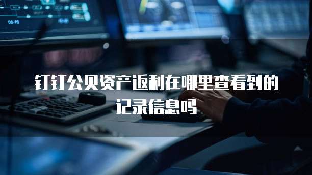 钉钉公贝资产返利在哪里查看到的记录信息吗