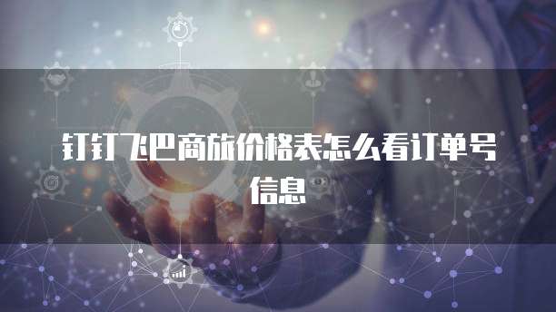 钉钉飞巴商旅价格表怎么看订单号信息