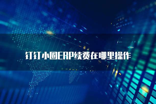 钉钉小圈ERP续费在哪里操作